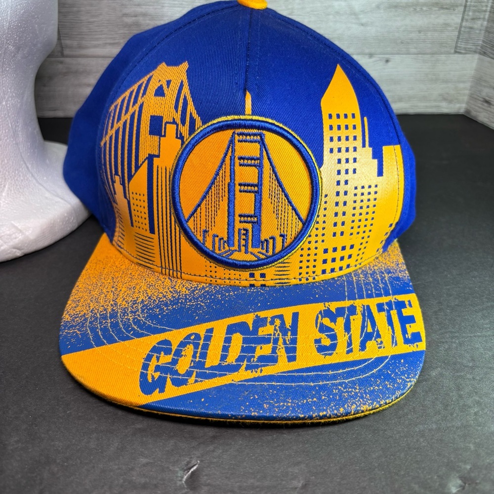 Golden State New Top Level Scribble Warriors Blue‎ Gold Era Snapback Hat Cap